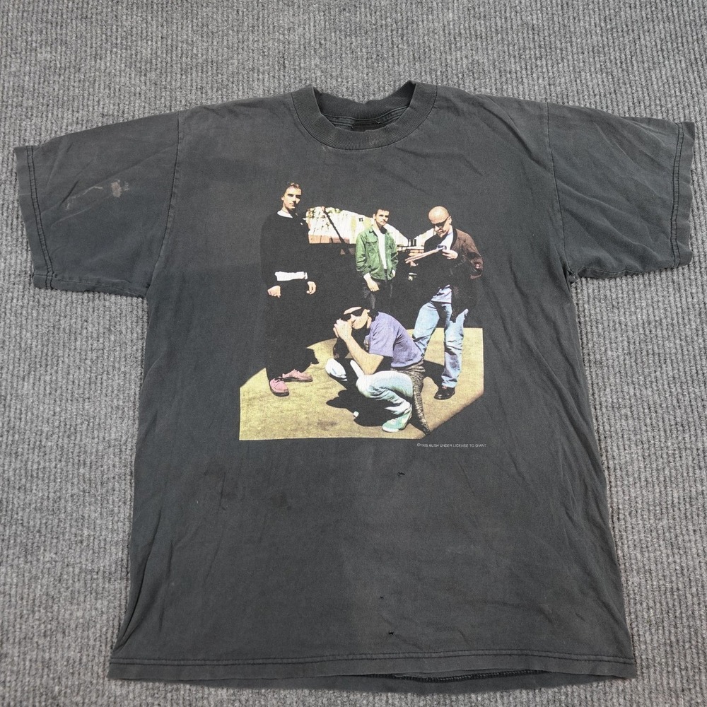 Vintage Bush Shirt Mens Large Black Goose Photo Band Graphic Tee 1995 90s Giant